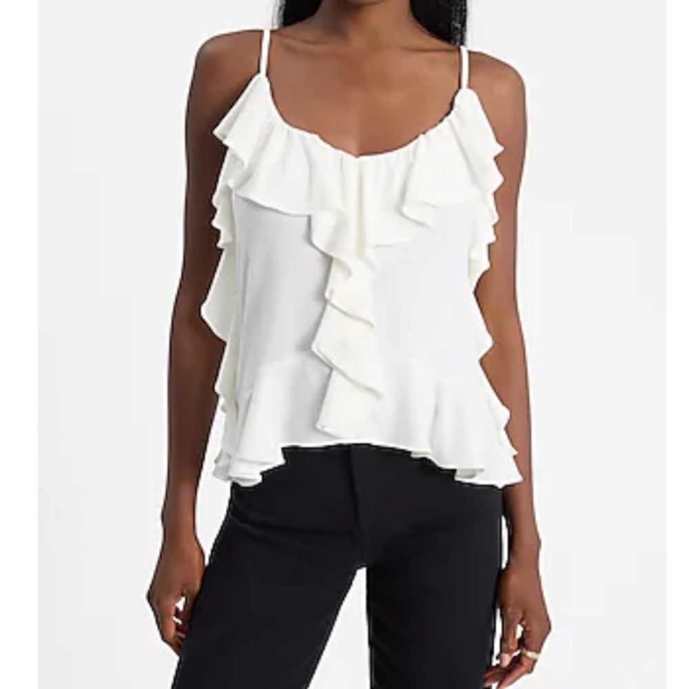 Elegant White Ruffle Top